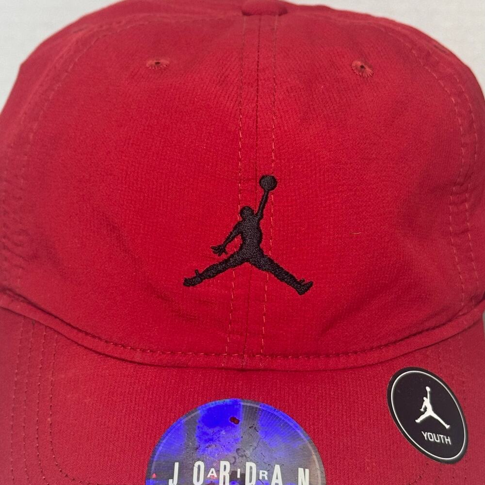Michael Jordan Youth Hat Adjustable Snapback Red Black Embroidered Jumpman Logo - Picture 4 of 11